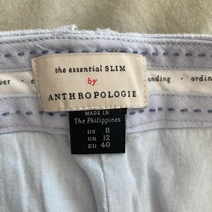 Anthropologie Soft Blue Essential Slim Trousers